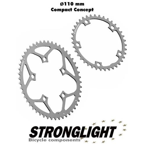 Stronglight Drev, Yttre 5/110 52t, silver
